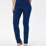 High rise, Pull On, no zip.  Indigo, Medium Blue, Light Blue, Black.